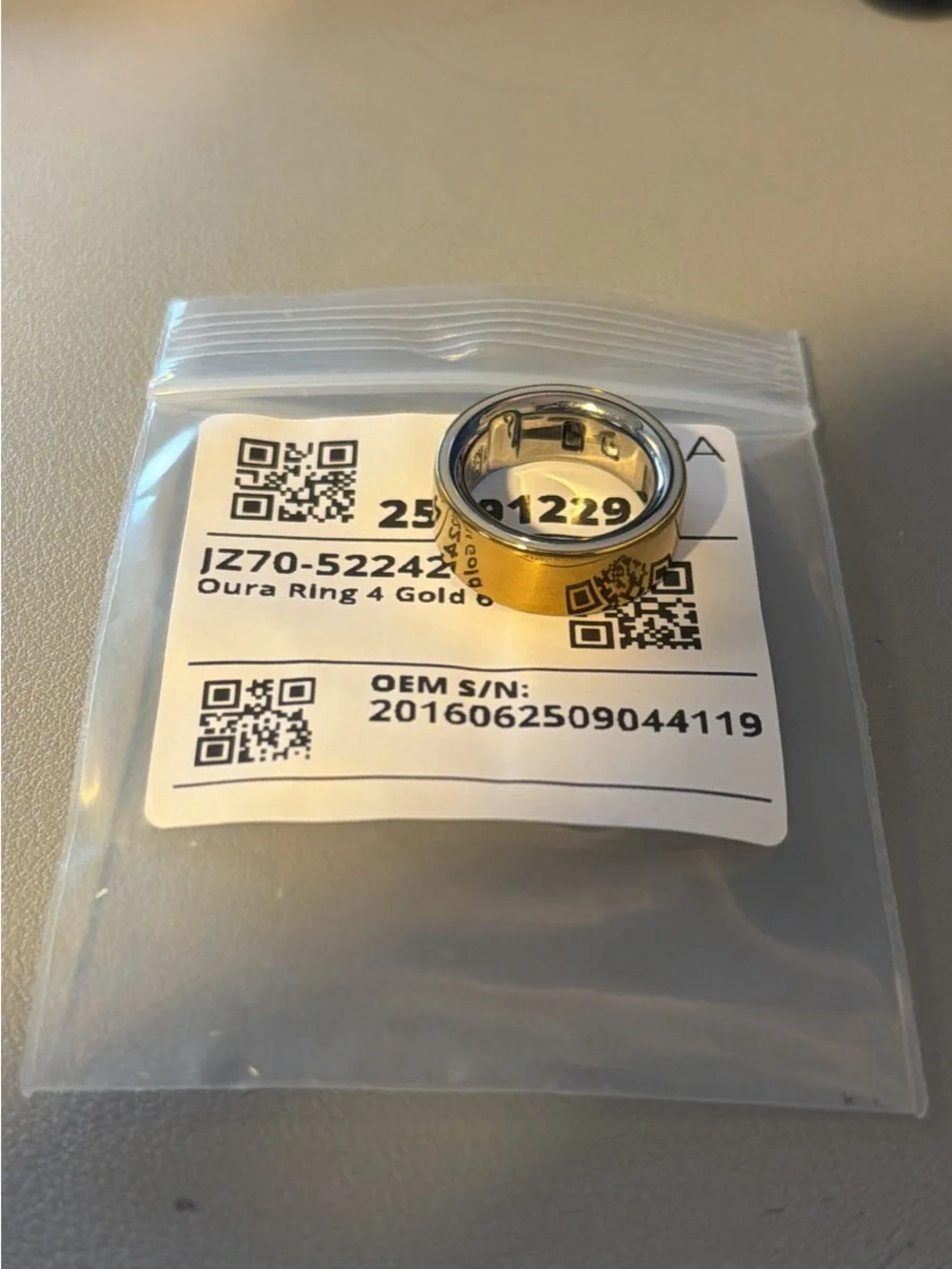 Oura Ring Gold (Metallic Finish) Smart Wearable Ring - Generation 4